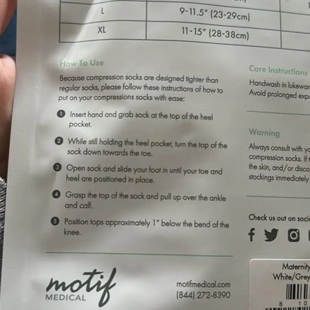 Motif Medical Maternity Compression Socks 20-30 mmHg Medium